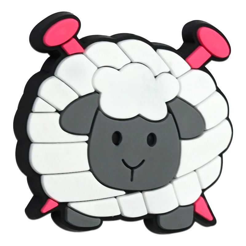 Wholesale Random 100pcs  Creative cartoon wool animal soft glue beads